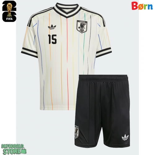 Japan Daichi Kamada #15 Replika Babytøj Udebanesæt Børn VM 2026 Kortærmet (+ Korte bukser)